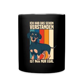 Dackel Geschenke Dachshund T-Shirt - Tasse einfarbig - Schwarz - Vorne