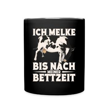 Kuhbauer Landwirt Kühe melken Traktorfahrer Bauer - Tasse einfarbig - Schwarz - Vorne