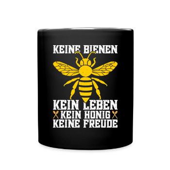 Honigwabe Honig Bienenstock Imkereibedarf - Tasse einfarbig - Schwarz - Vorne