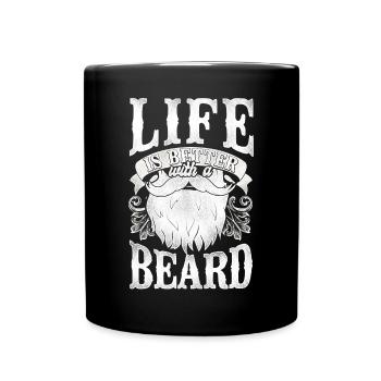 Beard Lover Bearded Man Life Is - Full Colour Mug - black - Front