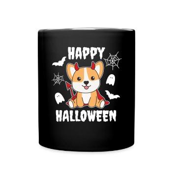 Corgi Happy Halloween Devil Costume - Full Colour Mug - black - Front