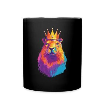 Capybara avec capybara couronne - Mug uni - noir - Devant