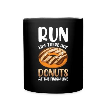 Marathon Marathonläufer Ziellinie Spruch Lustig - Tasse einfarbig - Schwarz - Vorne
