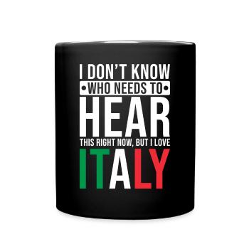 Italien Liebe - Tasse einfarbig - Schwarz - Vorne