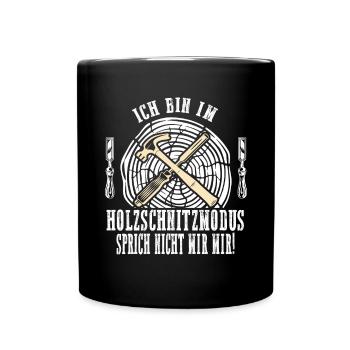 Holzschnitzer Holzschnitzerei - Tasse einfarbig - Schwarz - Vorne
