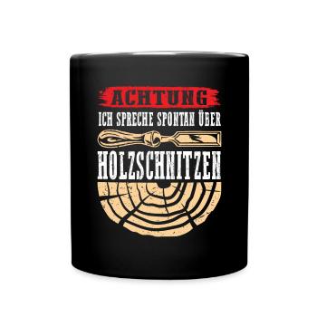 Holzschnitzer Holzschnitzerei - Tasse einfarbig - Schwarz - Vorne