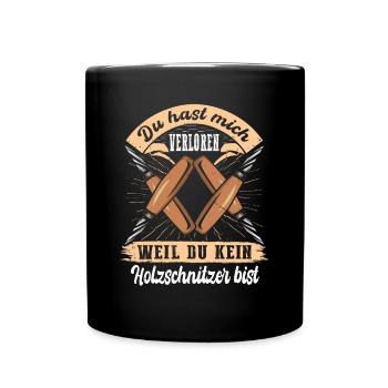 Holzschnitzer Holzschnitzerei - Tasse einfarbig - Schwarz - Vorne