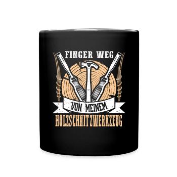 Holzschnitzer Holzschnitzerei - Tasse einfarbig - Schwarz - Vorne
