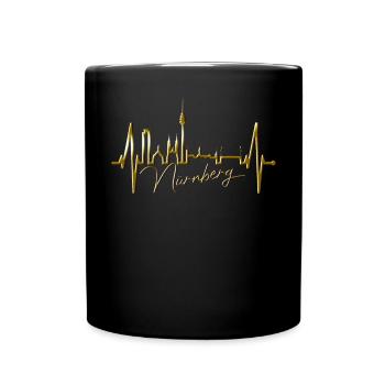 Nuremberg Skyline Heartbeat Fan Heart Love Nuremberg - Full Colour Mug - black - Front