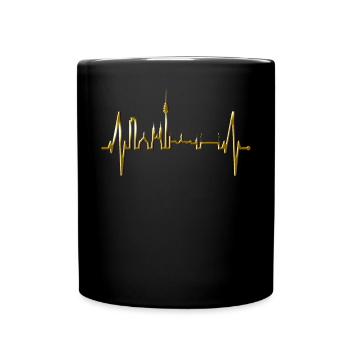 Nuremberg Skyline Heartbeat Fan Heart Love Nuremberg - Full Colour Mug - black - Front