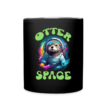 Otter Animal Kids & Adult - Otter Space - Tasse einfarbig - Schwarz - Vorne