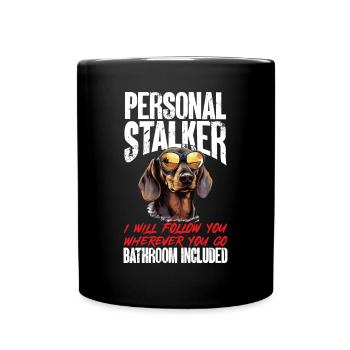 Teckel saucisse saucisse chien harceleur personnel - Mug uni - noir - Devant