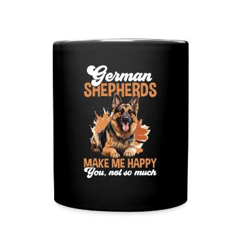 Les bergers allemands de race de chien me rendent heureux - Mug uni - noir - Devant