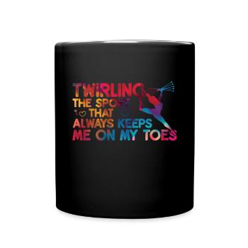 Baton Twirling Girl Twirler Majorette - Full Colour Mug - black - Front