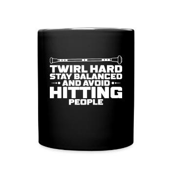 Baton Twirling Girl Twirler Majorette - Full Colour Mug - black - Front