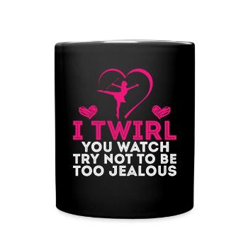 Bâton Twirling Fille Twirler Majorette - Mug uni - noir - Devant