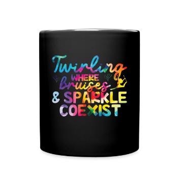 Bâton Twirling Fille Twirler Majorette - Mug uni - noir - Devant