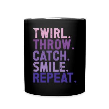 Baton Twirling Girl Twirler Majorette - Full Colour Mug - black - Front