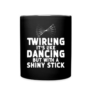 Baton Twirling Girl Twirler Majorette - Full Colour Mug - black - Front