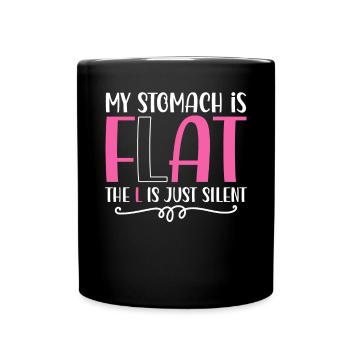 Mon ventre est plat Le L est juste silencieux - Mug uni - noir - Devant