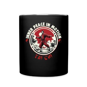 Tai Chi Design Inner Peace in Motion Taijiquan - Tasse einfarbig - Schwarz - Vorne