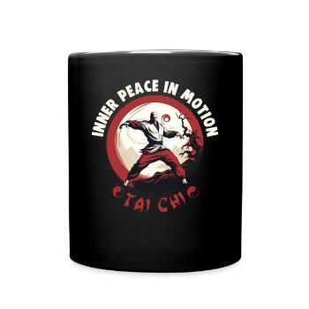 Tai Chi Design Inner Peace in Motion Taijiquan - Tasse einfarbig - Schwarz - Vorne