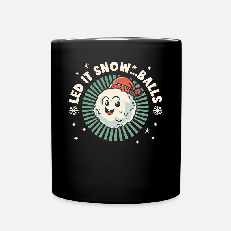 Schneeballschlacht- Let it snow...balls - Tasse einfarbig - Schwarz