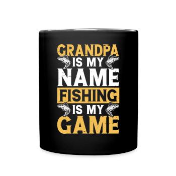 Opa Angeln Angler Fischen - Tasse einfarbig - Schwarz - Vorne