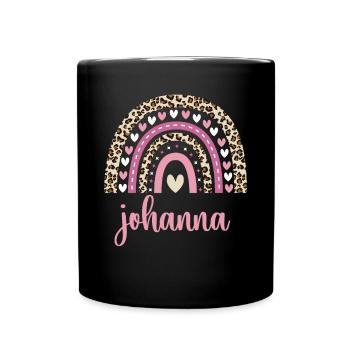 Johanna Regenbogen Name Geburtstag Johanna - Tasse einfarbig - Schwarz - Vorne