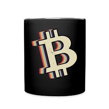 Bitcoin Crypto Cryptocurrency - Full Colour Mug - black - Front