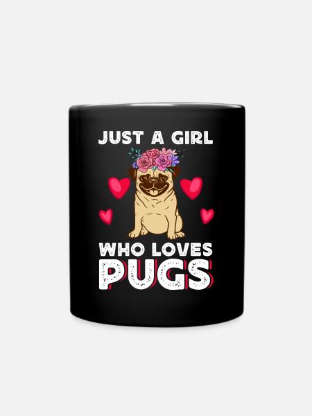 Mops - Tasse einfarbig - Schwarz