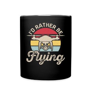 Drohne - Tasse einfarbig - Schwarz - Vorne