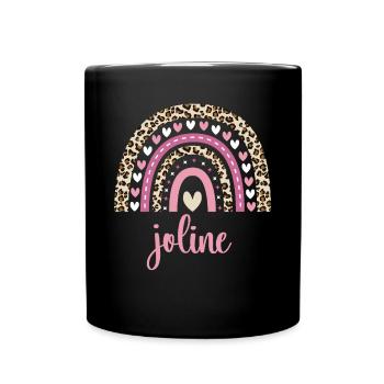 Joline Regenbogen Name Geburtstag Joline - Tasse einfarbig - Schwarz - Vorne