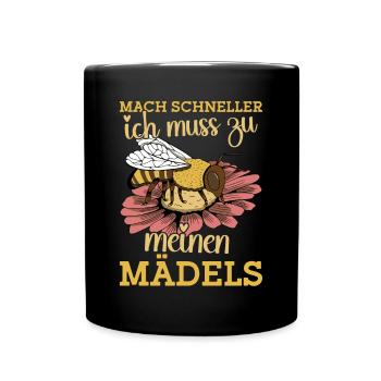 Bienenstamm Bienenstock Imker Bienenzüchter - Tasse einfarbig - Schwarz - Vorne