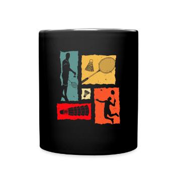 Badminton Rétro - Mug uni - noir - Devant