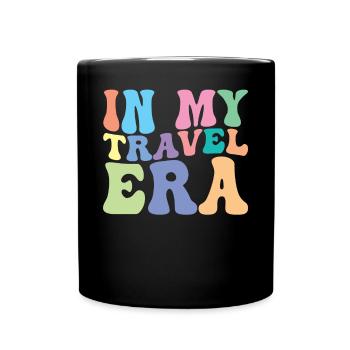 Reise Urlaub Retro Groovy - Tasse einfarbig - Schwarz - Vorne