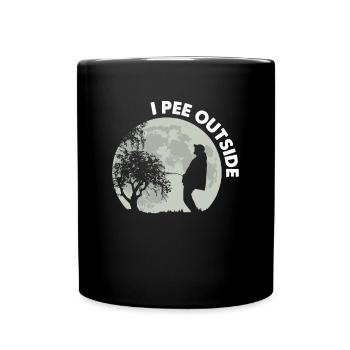 I Pee Outside I Pee Outdoor - Tasse einfarbig - Schwarz - Vorne