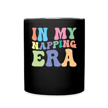 Schlafen Nickerchen Retro Groovy - Tasse einfarbig - Schwarz - Vorne
