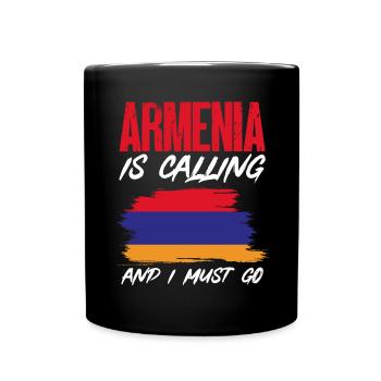 Armenische Flagge Armenien - Tasse einfarbig - Schwarz - Vorne