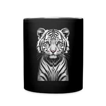 Childlike fascination: The Bengal tiger cub - Full Colour Mug - black - Front