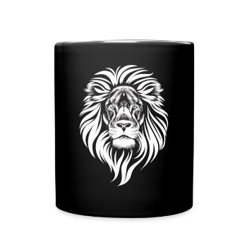 La Majesté : Le Lion Blanc - Mug uni - noir - Devant