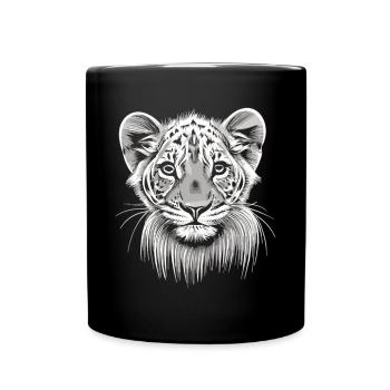Tiny ferocity: A portrait of the baby white lion - Full Colour Mug - black - Front