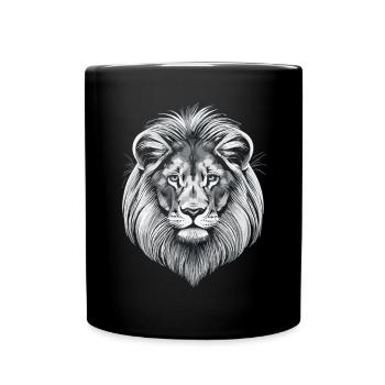 L’élégance mystique : un lion sibérien en blanc - Mug uni - noir - Devant