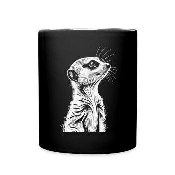 Cute Explorers: The Meerkat Portrait - Full Colour Mug - black - Front
