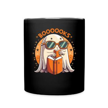 Spooky Stories: The Reading Ghost - Full Colour Mug - black - Front