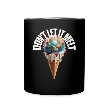 Fonte de la terre dans le cornet de crème glacée Ne le laissez pas fondre - Mug uni - noir - Devant