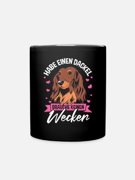 Gassi Dackel Sprüche - Tasse einfarbig - Schwarz