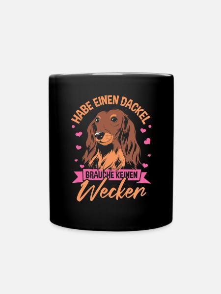 Hundebesitzer Dackel Gassi - Tasse einfarbig - Schwarz