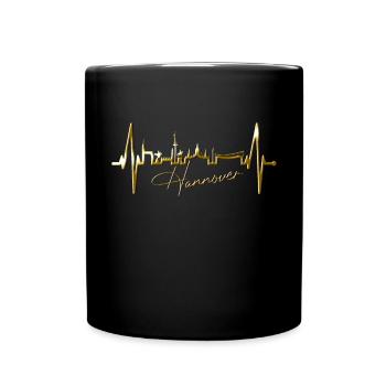 Hannover Skyline Herzschlag Fan Liebe Hannöversch - Mug uni - noir - Devant
