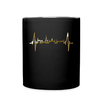 Hannover Skyline Herzschlag Fan Liebe Hannöversch - Mug uni - noir - Devant